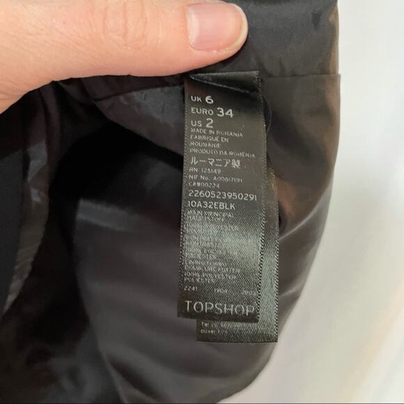 Topshop Black Ruffled Sleeve Mini Dress Womens 2 Sheer Formal Party A line - Picture 6 of 7